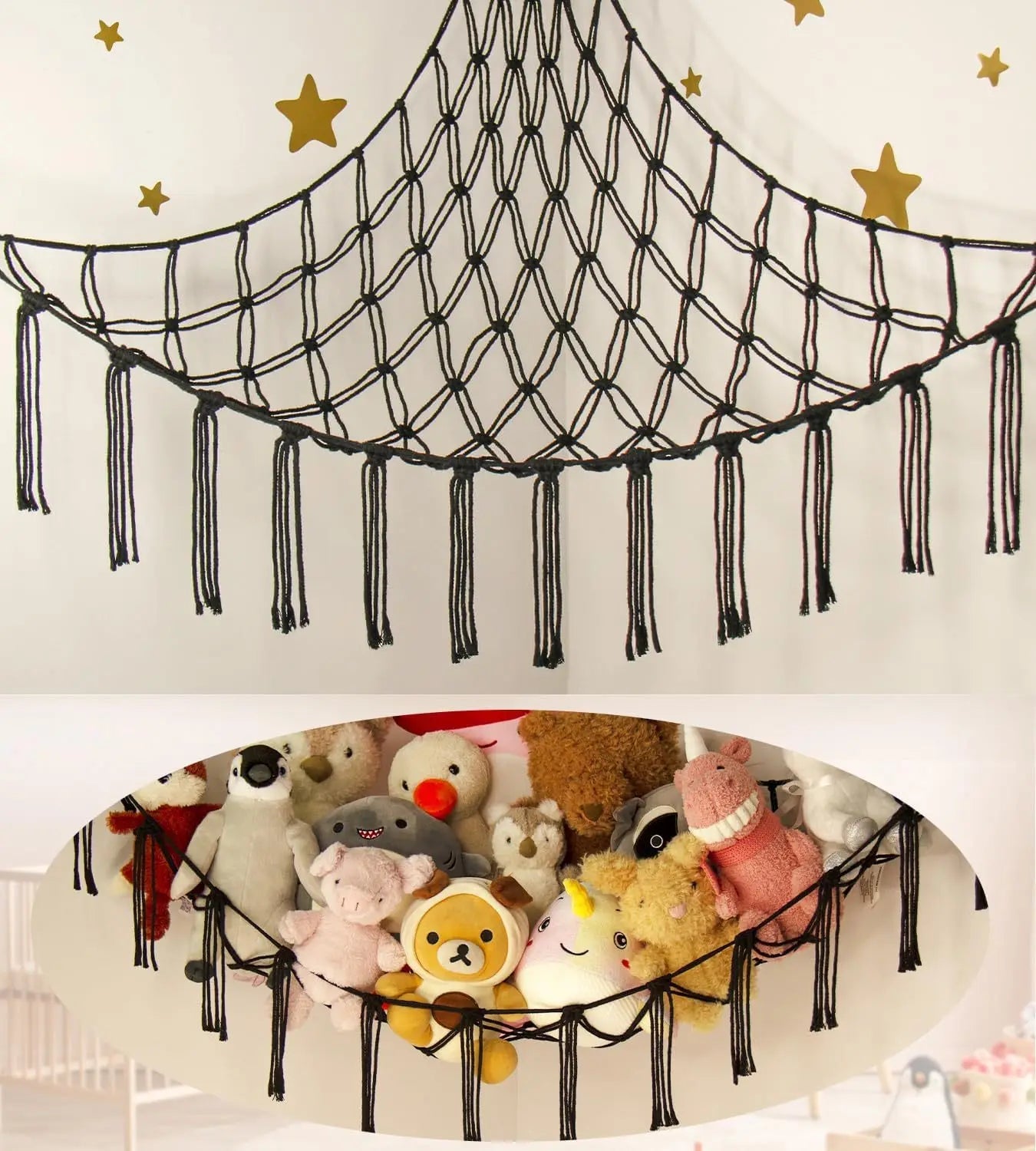 rangement de peluche - StorageHammock™ - Noir - Petit Rangement