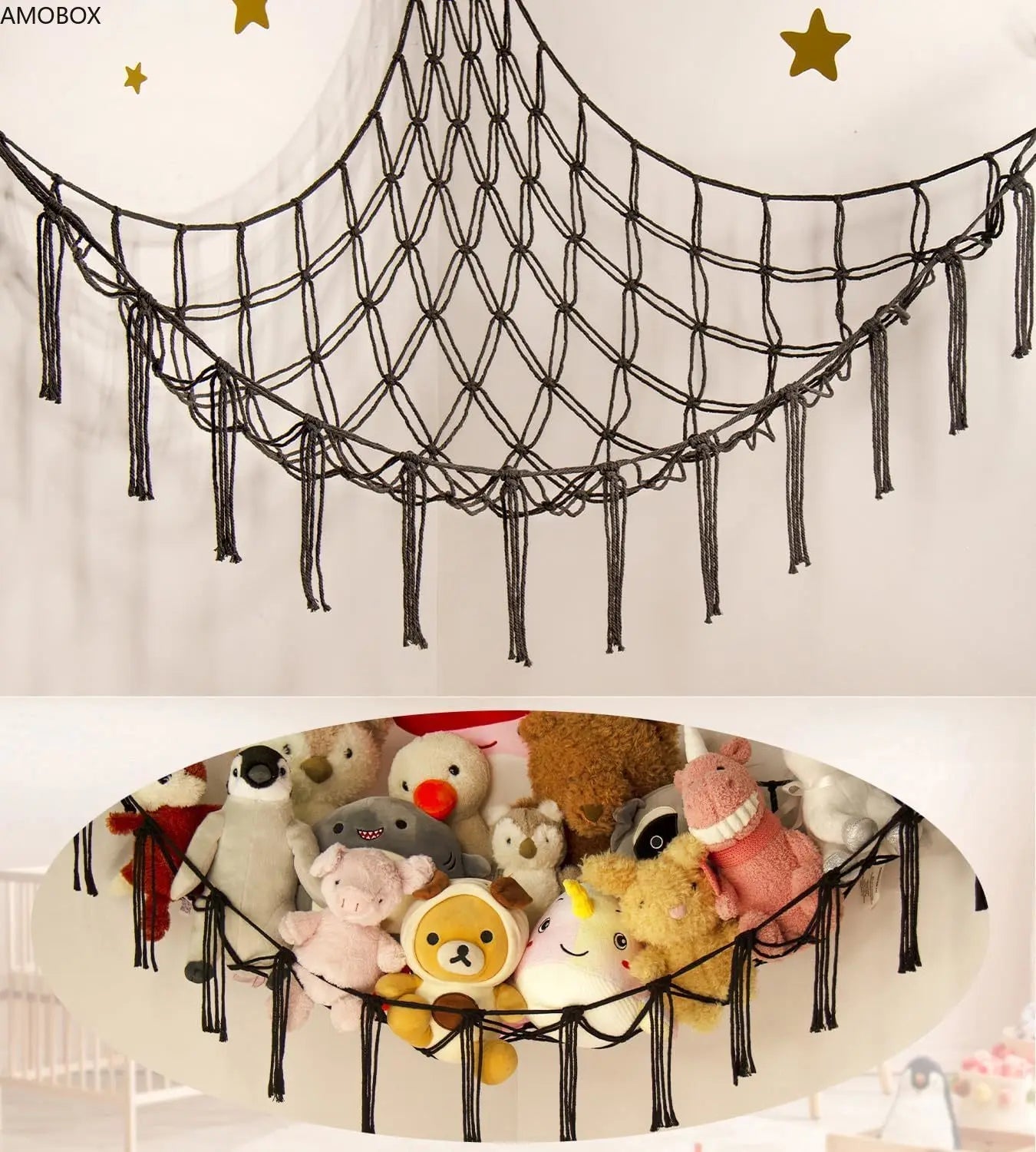 rangement de peluche - StorageHammock™ - Noir - Petit Rangement